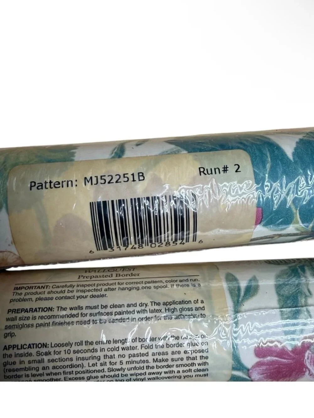 Wallquest Vintage Wallpaper Border 2 Rolls Floral French Cottage MJ52251B NEW